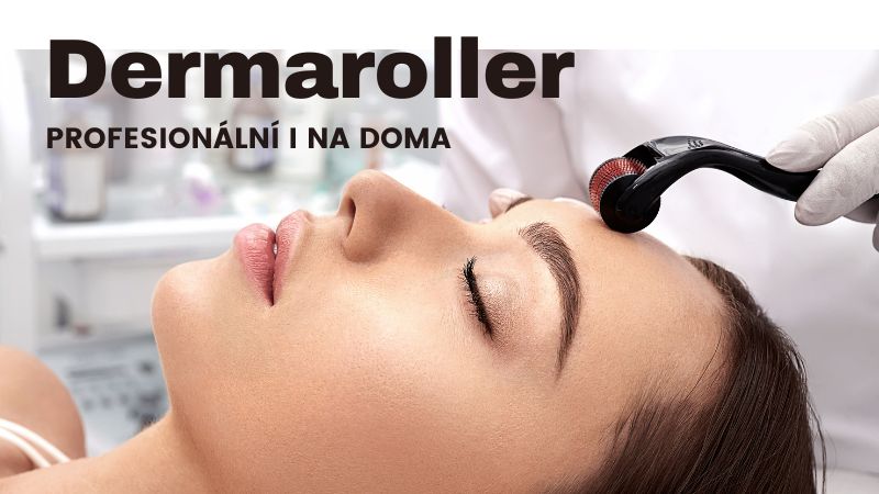 Kosmetička používá dermaroller na obličej ženy pro stimulaci pokožky a podporu přirozené obnovy pleti.